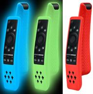 📺 enhanced protection for samsung bn59-01312a smart tv remote control - 3 pack silicone cover | glowing, shockproof, anti slip, battery back skin sleeve logo