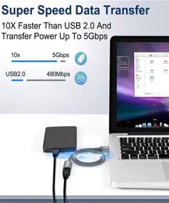 img 2 attached to 2 шт USB 3.0 кабель-удлинитель - AkoaDa [3.3 фута + 3.3 фута] Мужской к Женскому удлинительный кабель 5 Гбит/с Передача данных - Совместим с клавиатурой, USB-флешнакопителем, мышью, жестким диском и другими устройствами (Красный)