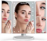 💄 21 led lighted makeup mirror with touch screen, tri-fold vanity mirror with 3x/2x/1x magnification, 180° adjustable rotation, and dual power supply - perfect women's gift logo