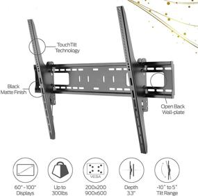 img 1 attached to 📺 Promounts APEX Tilt TV Wall Mount: Universal Bracket for 60-100 Inch Extra Large Flat Curved LED LCD OLED Plasma TVs (UT-PRO410)