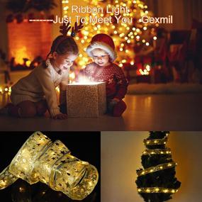 img 2 attached to 🎄 16ft Waterproof Christmas Lights: Shining Ribbon Fairy Lights for Tree Decorations, Wedding Indoor Outdoor Decor - 50 LED, Battery Operated