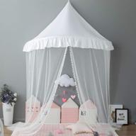 👑 white-b bed canopy: chic princess nursery decor for kids, chiffon hanging tent for baby room, mosquito net bedding for play and reading room logo