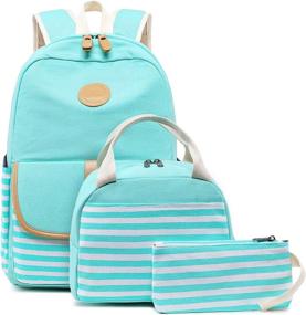 img 4 attached to BLUBOON Bookbags Рюкзак Schoolbag Blue 8893