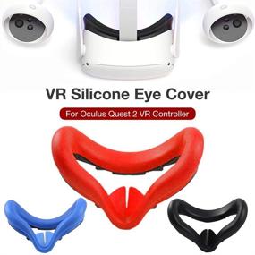 img 2 attached to 🔵 Insuwun VR Silicone Face Cover Pad, совместимый с Oculus Quest 2 VR - влагоотталкивающий, светонепроницаемый, нескользящий, сменные насадки для лица, которые можно стирать (синий)