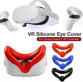 img 1 attached to 🔵 Insuwun VR Silicone Face Cover Pad, совместимый с Oculus Quest 2 VR - влагоотталкивающий, светонепроницаемый, нескользящий, сменные насадки для лица, которые можно стирать (синий)