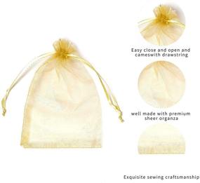 img 1 attached to 🎁 ShangGe 100PCS 4x6" Sheer Drawstring Gift Bags, Black Organza Wedding Favor Pouches