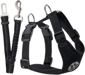 img 4 attached to 🐶 Nasus Dog Car Harness: Adjustable Breathable Mesh Travel Vest with Safety Seat Belt for a Safe and Comfortable Ride