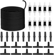 🐠 black aquarium soft airline tubing hose - 31m/101.8 feet standard length with 10 fish tank check valves, 10 pcs 'i' and 10 pcs 't' shape aquarium hose connectors logo