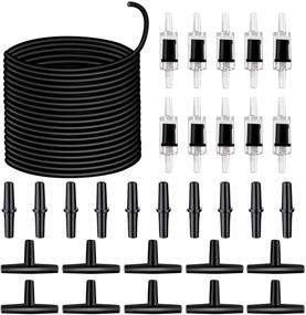 img 4 attached to 🐠 Black Aquarium Soft Airline Tubing Hose - 31M/101.8 Feet Standard Length with 10 Fish Tank Check Valves, 10 pcs 'I' and 10 pcs 'T' Shape Aquarium Hose Connectors