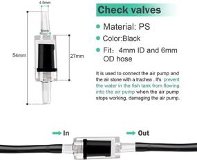 img 2 attached to 🐠 Black Aquarium Soft Airline Tubing Hose - 31M/101.8 Feet Standard Length with 10 Fish Tank Check Valves, 10 pcs 'I' and 10 pcs 'T' Shape Aquarium Hose Connectors