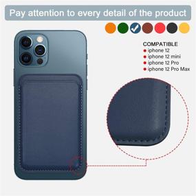 img 1 attached to Electman Magnetic Credit Card Holder Leather Wallet - Compatible with iPhone 12/12 Pro/12 Mini/12 Pro Max Card Package - Magnetic RFID Card - Credit Card Clip - Holds 1-2 Cards - Blue01