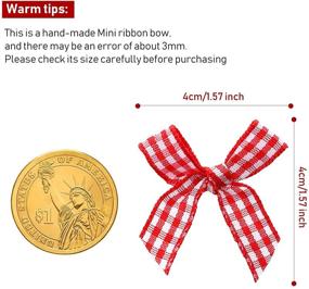 img 3 attached to 🎀 80-Piece Christmas Ribbon Bows: Versatile Craft DIY Ribbon Bows in Multiple Styles for Sewing, Wedding, Scrapbooking, and Wrapping - Black and Red Check Plaid, Linen