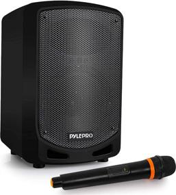 img 4 attached to 🔊 Wireless Portable Bluetooth PA Speaker System - Karaoke Sound System for Indoor and Outdoor, with Wireless Microphone, Audio Recording, Rechargeable Battery, USB/SD Card Reader, Stand Mount - Ideal for Parties and Crowd Control - Pyle