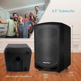 img 2 attached to 🔊 Wireless Portable Bluetooth PA Speaker System - Karaoke Sound System for Indoor and Outdoor, with Wireless Microphone, Audio Recording, Rechargeable Battery, USB/SD Card Reader, Stand Mount - Ideal for Parties and Crowd Control - Pyle