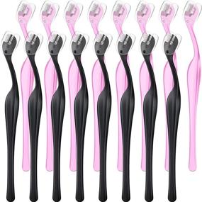 img 4 attached to 🪒 Pack of 16 Eyebrow Razors for Women - Small Blade Size Facial Trimmer and Shaper - Face Shavers for Smooth Facial Hair Removal (Pink and Black)