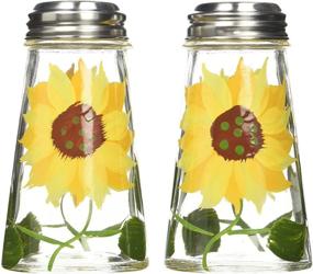 img 1 attached to Grant Howard Hand-Painted Yellow Sunflowers Tapered Salt and Pepper Shaker Set, 2 inches