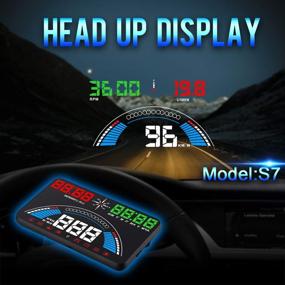 img 3 attached to 🚘 ECOOLBUY Upgrade S7 Car Universal HUD 5.8" HD Screen Head Up Display - GPS/OBD2 Dual System with OverSpeed Warning Timer, Compass, Engine RPM, Mileage, and More