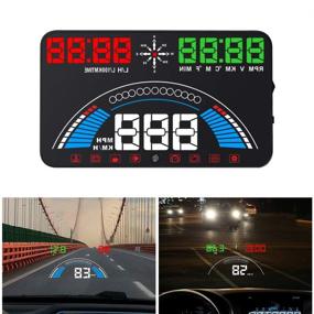 img 4 attached to 🚘 ECOOLBUY Upgrade S7 Car Universal HUD 5.8" HD Screen Head Up Display - GPS/OBD2 Dual System with OverSpeed Warning Timer, Compass, Engine RPM, Mileage, and More