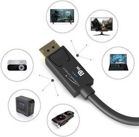 img 3 attached to 🎮 Кабель KabelDirekt DisplayPort 6 футов - DP 1.4, сертифицированный VESA - идеально подходит для игровых мониторов, FreeSync/G-SYNC - официально протестирован по стандартам VESA, черного цвета - поддерживает 8K при 60 Гц, 144 Гц, HDR10