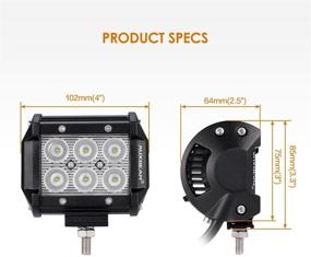 img 2 attached to 🚗 Auxbeam 2 Pcs 4 inch LED Pods 18W Spot Beam Driving Lights for Jeep, ATV, UTV, Truck, Offroad Vehicle - No Wiring Harness Included