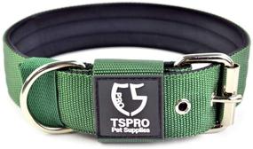 img 4 attached to 1.5 Inch Wide TSPRO Tactical Dog Collar - Military Grade, Strong, Thick, Heavy Duty Metal Buckle - Ideal for Large Dogs - Green (Size L)