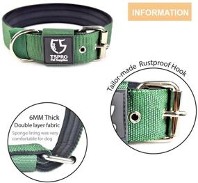 img 2 attached to 1.5 Inch Wide TSPRO Tactical Dog Collar - Military Grade, Strong, Thick, Heavy Duty Metal Buckle - Ideal for Large Dogs - Green (Size L)