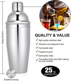 img 2 attached to 🍹 Cocktail Shaker Set, 23-Piece Stainless Steel Bartender Kit with Acrylic Stand & Cocktail Recipes Booklet, Professional Bar Tools for Drink Mixing, Home, Bar, Party (Includes 4 Whiskey Stones)