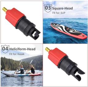 img 2 attached to 🔌 Electric Pump Adaptor Compressor Air Valve Converter with 4 Air Nozzles for Halkey Roberts Valve, Inflatable SUP Paddle Board, Air Bed, and Boat