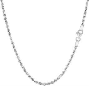 img 3 attached to High-Quality 14k SOLID Yellow or White Gold 2.00mm Diamond-Cut Royal Solid Rope Chain Necklace 💎 for Pendants and Charms with Lobster-Claw Clasp (7&#34;, 10&#34;, 16&#34;, 18&#34;, 20&#34;, 22&#34;, 24&#34;, or 30 inch)