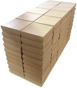img 1 attached to 💎 Kraft Cotton Filled Jewelry Box #33 (Case of 100) - Premium Quality Storage Solution for Original Version Jewelry