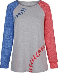 img 3 attached to 👚 Women's Baseball Pullover Tops: Stylish Long Sleeve Sweatshirts for a Casual and Comfortable Look