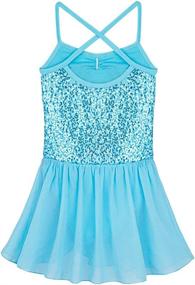 img 3 attached to YiZYiF Kids Girl's Sequin Camisole Ballet Dress in Chiffon for Dance Leotard