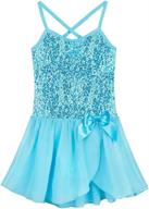 yizyif kids girl's sequin camisole ballet dress in chiffon for dance leotard logo