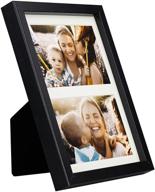 bd art 17x23 cm (7x9-inch) black collage 🖼️ picture frame with mat – fits 2 photos 4x6-inch логотип