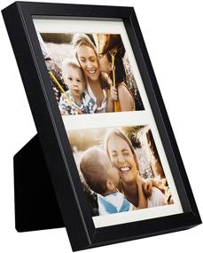 img 4 attached to BD ART 17x23 cm (7x9-Inch) Black Collage 🖼️ Picture Frame with Mat – Fits 2 Photos 4x6-Inch