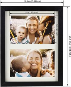 img 2 attached to BD ART 17x23 cm (7x9-Inch) Black Collage 🖼️ Picture Frame with Mat – Fits 2 Photos 4x6-Inch