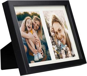 img 3 attached to BD ART 17x23 cm (7x9-Inch) Black Collage 🖼️ Picture Frame with Mat – Fits 2 Photos 4x6-Inch