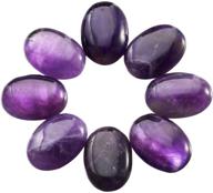 sunyik purple amethyst oval cabochons: high-quality flatback stones for jewelry making - set of 10 (18x25mm) logo