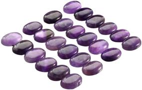 img 2 attached to SUNYIK Purple Amethyst Oval Cabochons: High-Quality Flatback Stones for Jewelry Making - Set of 10 (18x25mm)