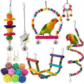 img 4 attached to Bird Swing Toys: Fun & Stimulating Hammock Chewing Toy for Parakeets, Cockatiels, Parrots, and More