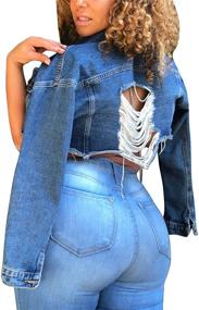 img 2 attached to Shuxiu Women Fashion Denim Jackets Women's Clothing for Coats, Jackets & Vests