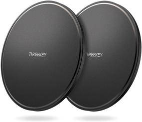 img 4 attached to THREEKEY 2 Pack Wireless Charger: 10W Qi-Certified Charging Pad for iPhone/Samsung, Black (No Adapter)