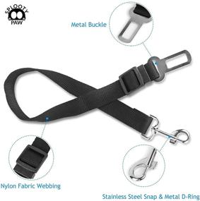 img 3 attached to 🐾 Splooty Paw Cat and Dog Seat Belt Harness for Car - Universal Pet Seatbelt Harness - Adjustable Pet Safety Belt Harness for Enhanced Pet Safety in Cars