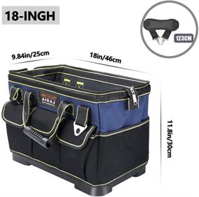 img 3 attached to 🛠️ AIRAJ 18-Inch Waterproof Tool Bag in Blue & Black, with Double Fabric and Soft Padded Handle, Adjustable Shoulder Strap - Ideal for Electricians Tools