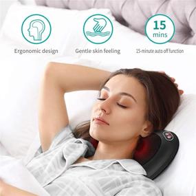 img 3 attached to 🔥 Nekteck Back Massager with Heat - Shiatsu Neck and Back Massager for Pain Relief, Electric Deep Tissue Kneading Massage Pillow - Ideal for Home, Office, and Car Use