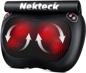 img 4 attached to 🔥 Nekteck Back Massager with Heat - Shiatsu Neck and Back Massager for Pain Relief, Electric Deep Tissue Kneading Massage Pillow - Ideal for Home, Office, and Car Use