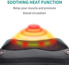 img 2 attached to 🔥 Nekteck Back Massager with Heat - Shiatsu Neck and Back Massager for Pain Relief, Electric Deep Tissue Kneading Massage Pillow - Ideal for Home, Office, and Car Use