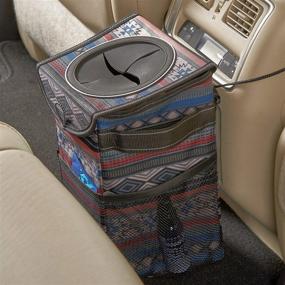 img 3 attached to High Road StashAway Car Trash Can With StuffTop Lid And Storage Pockets For Front Or Back Seat (Southwest)
