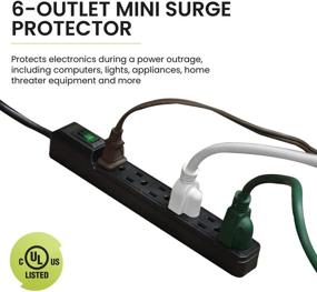 img 2 attached to GG-16103MINBK Go Green Power 6 Outlet Surge Protector in Black