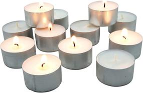 img 1 attached to 100 Pack White Tea Light Candles – Stonebriar, Unscented, Extended 8 Hour Burn Time, 100 Count
